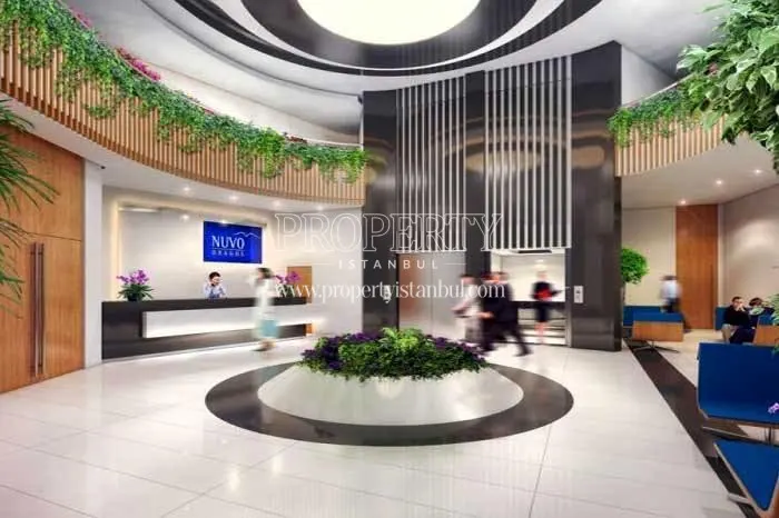The lobby of the Nuvo Dragos compound