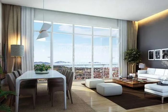 The living room with the sea view in Nuvo Dragos