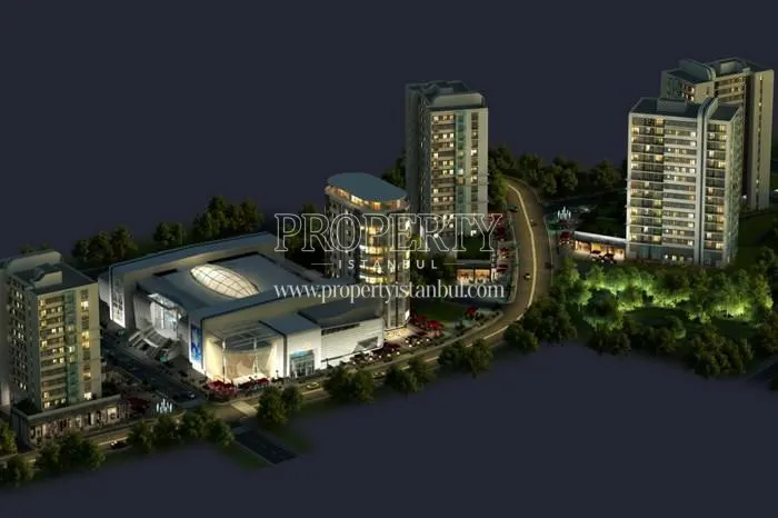 Olimpa Park Konutlari project view from a distance at night