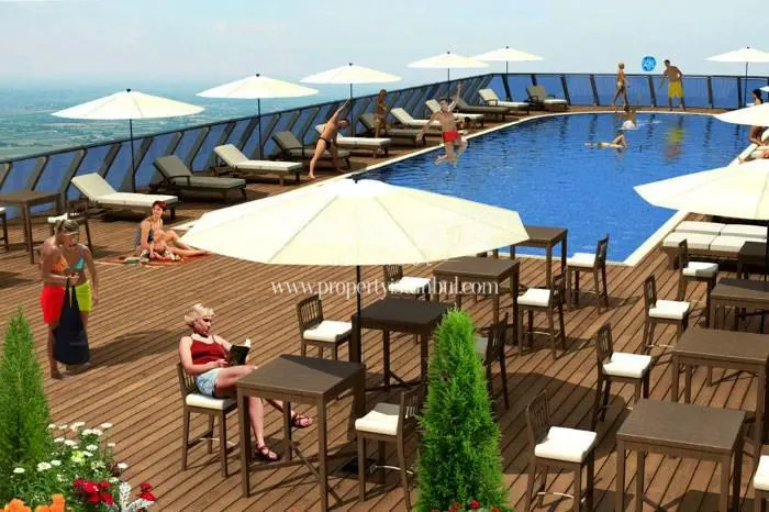 The people swimming in Onay Garden Residence's pool