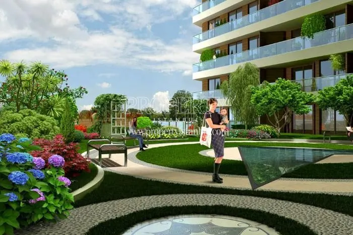 The landscaped areas in Onay Garden Residence