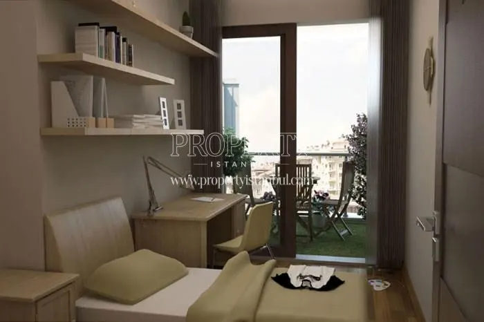 Small bedroom with a balcony in Onay Garden Residence