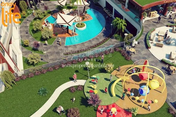 Playground for children viewed from above in Onay Life Residence