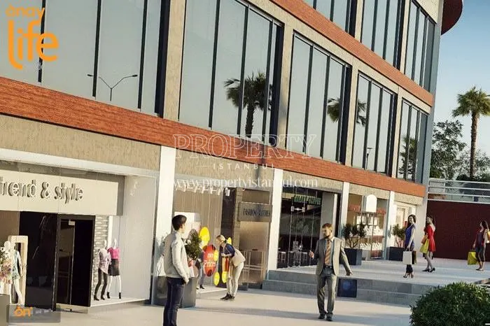 The shopping center under the residential units in Onay Life Residence