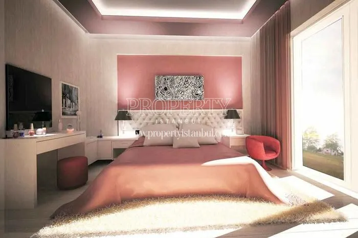 Pink master bedroom in Onur Park Life Istanbul