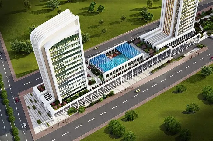 The outdoor swimming pool in Onur Park Life Istanbul