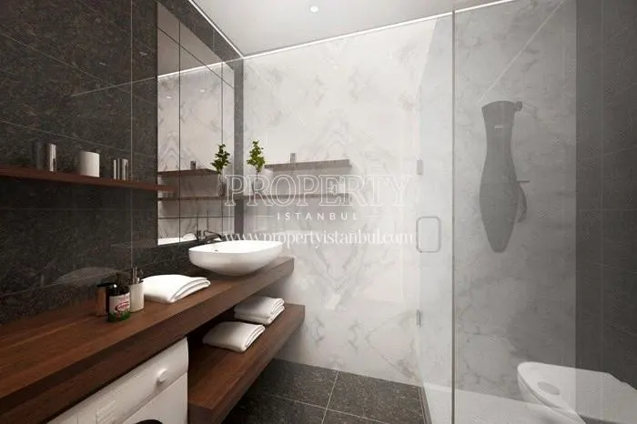 One of the bathrooms in the Optimist Residence project