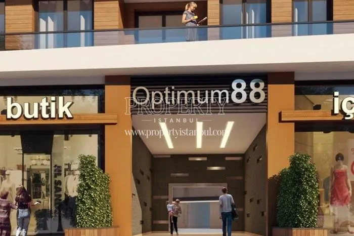 The entrance of the Optimum 88 building