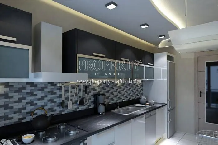 A kitchen in Osten Park Evleri