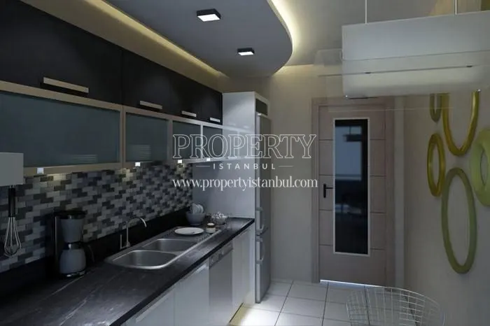 A kitchen in Osten Park Evleri