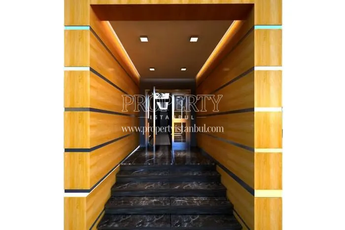 The entrance of the Osten Park Evleri building
