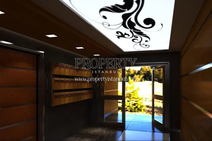 The entrance of the Osten Park Evleri building