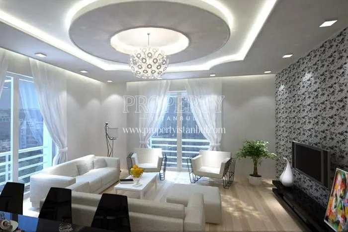 A spacious living room in Osten Park Evleri