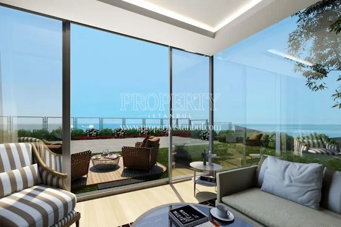 Luxury living room with a big terrace in Ottomare Palace