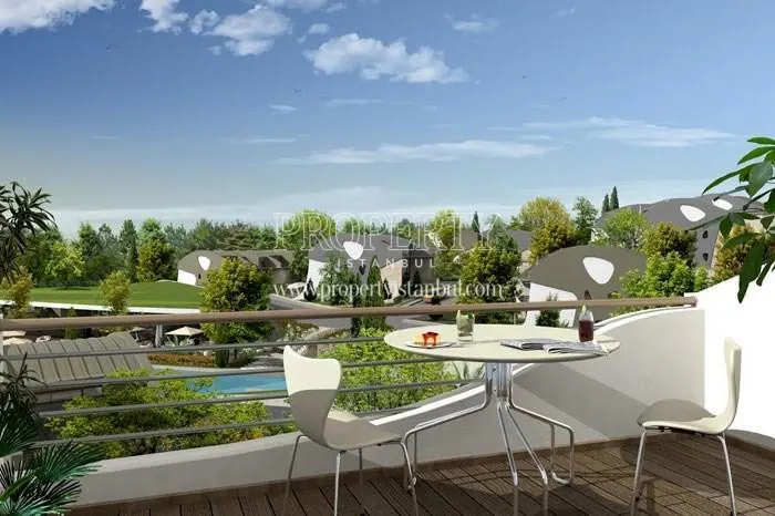 The compound view from the balcony in ParkONE