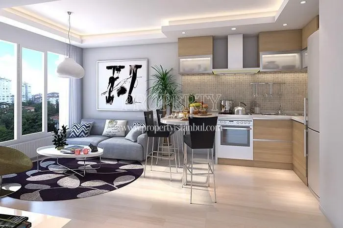 Small open kitchen in Pendik Royal