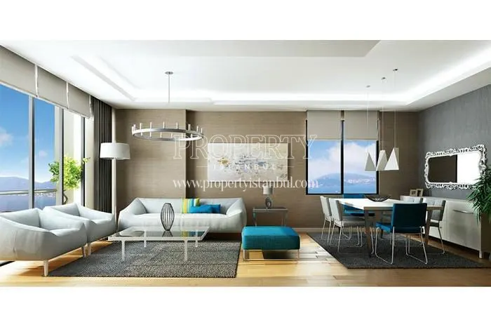 The living room with the sea view in Pera Park