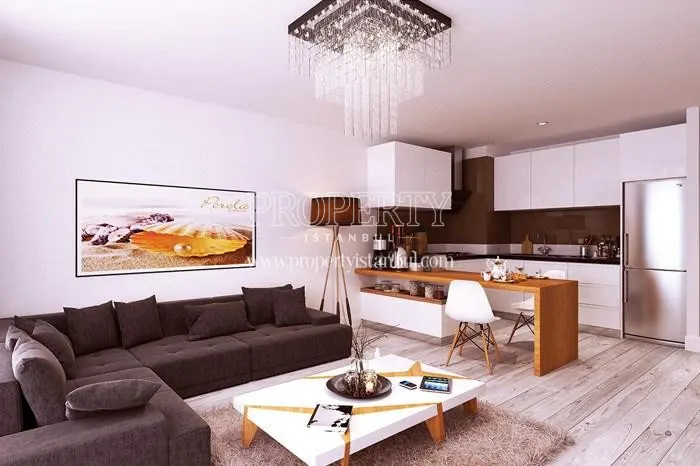 Small open kitchen and living room in Perola Residence