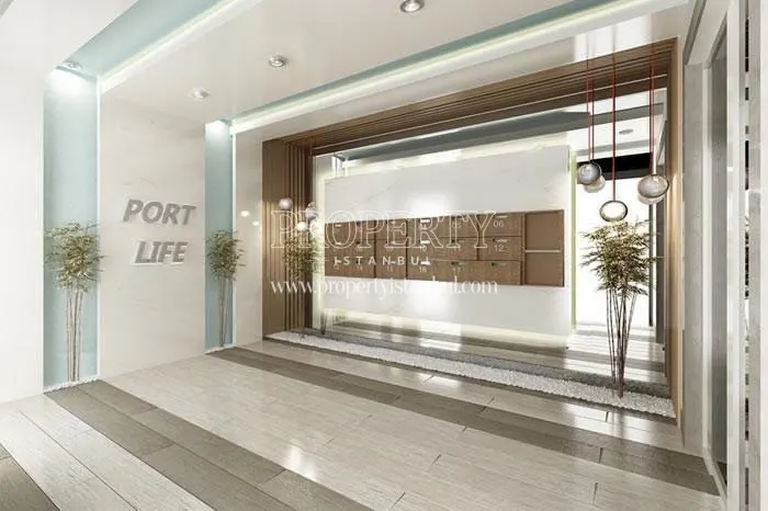 The entrance of the Port Life Tuzla buildings
