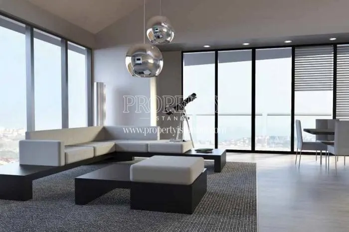 The living room with a telescope in Qent Istinye