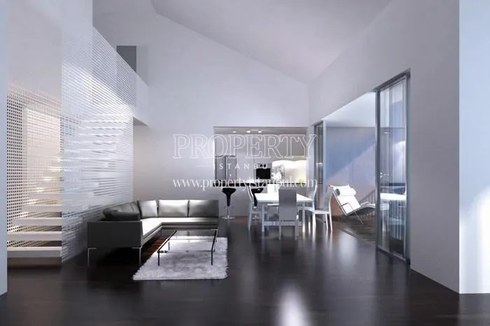 Spacious living room of the duplex apartment in Qent Mecidiyekoy