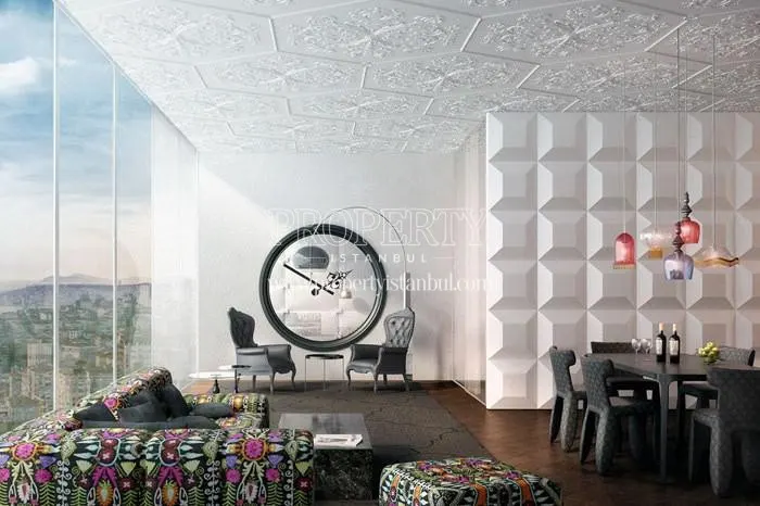 The living room with a corner sofa in Quasar Istanbul