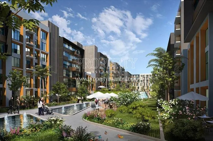 The landscape areas in Radius Residence