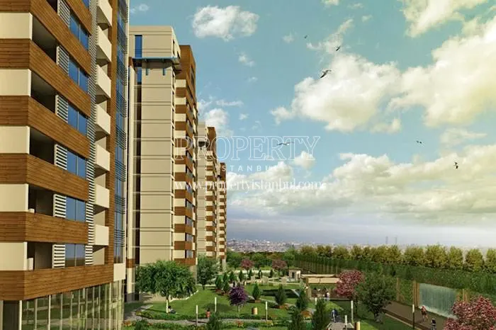 Real Istanbul Residence blocks with the green areas
