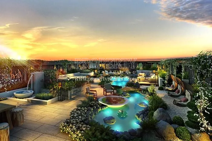 The viewing terrace which is designed with a verdant concept in Referans Kartal Kordonboyu