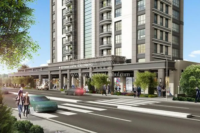 The shopping center under the residential unit in Referans Kartal Kordonboyu