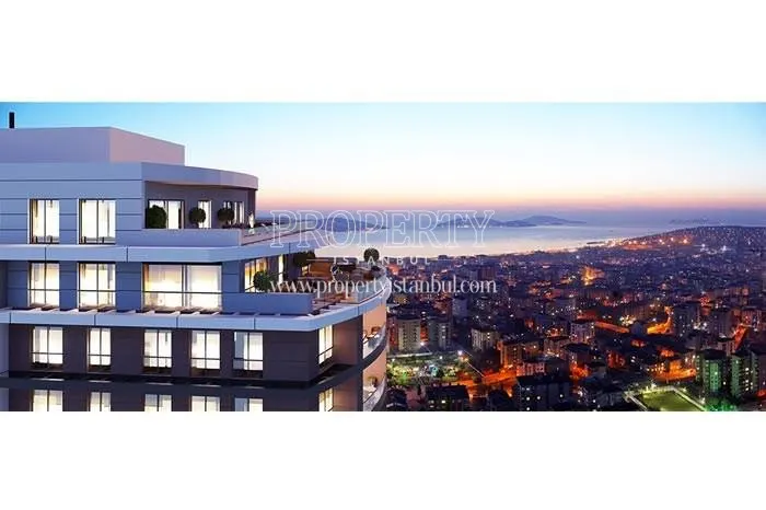 The sea view from the penthouse in Referans Kartal Towers