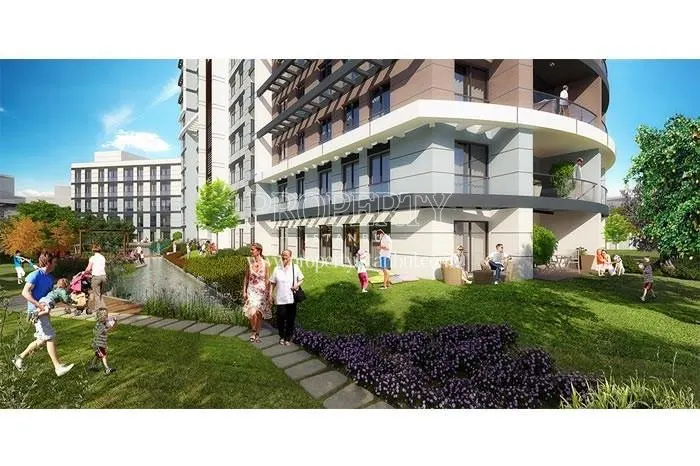 The residents enjoying themselves in the Referans Kartal Towers compound garden