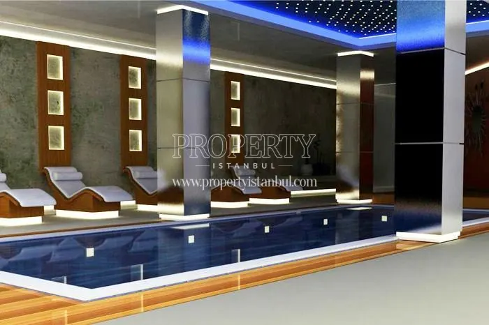 The indoor swimming pool in Residence Trea