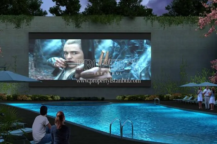 The open-air cinema near the swimming pool in Resim Istanbul