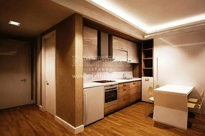 Small open kitchen in one of the Rose Garden Gurpinar apartments