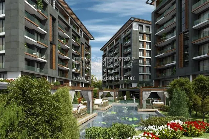 The pergolas along with the artificial lake in Rose Garden Kavakli