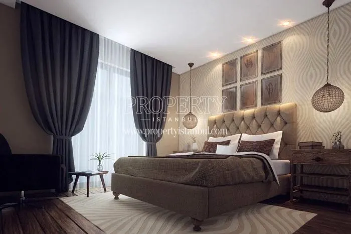 One of the master bedrooms in Rotana Istanbul