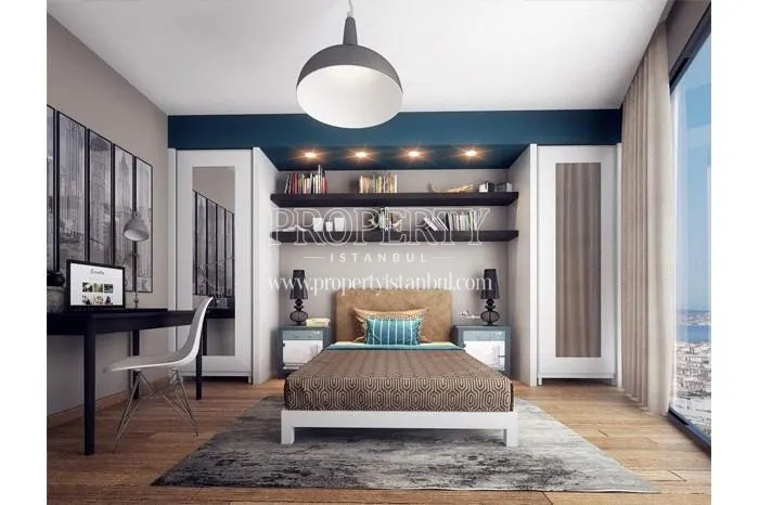 The bedroom with the city view in Rotana Istanbul