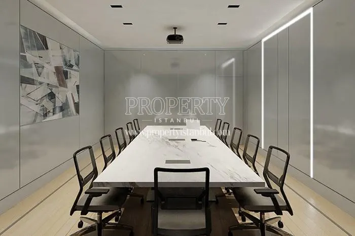 White meeting room in Roya Nova Rezidans