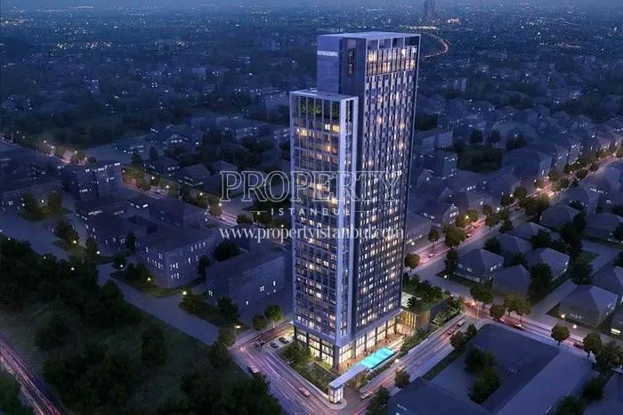 Roya Nova Rezidans tower at night