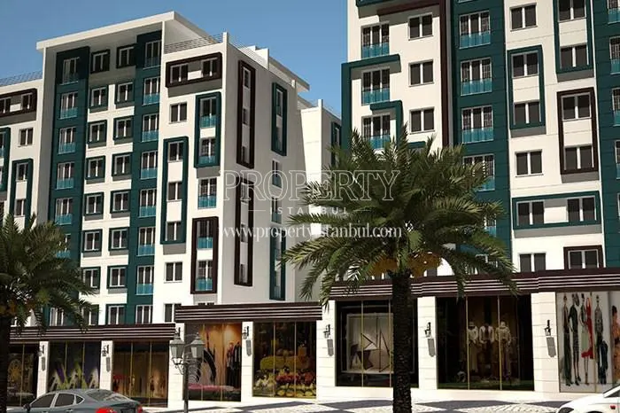 The shops under the Ruya Prestij Residence blocks