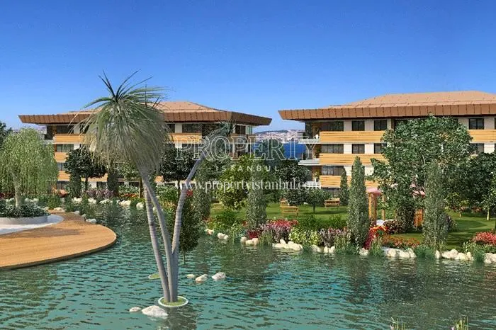 The lagoon in the Safahat Istanbul compound