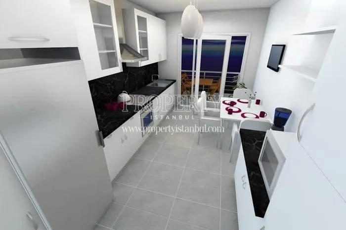 Black and white kitchen in Saglam Park Gunesli