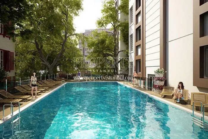 The outdoor swimming pool in Sakiz Agaci Konutlari