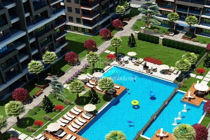 The outdoor swimming pool of Sakli Vadi Konaklari viewed from above