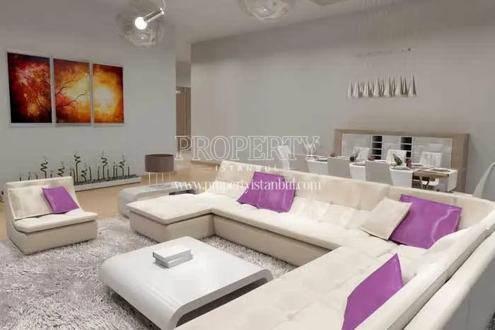 The white living room in Sarphan Finans Park homes