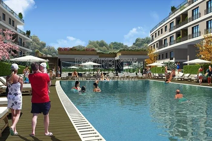 The outdoor swimming pool in the Selective Port compound