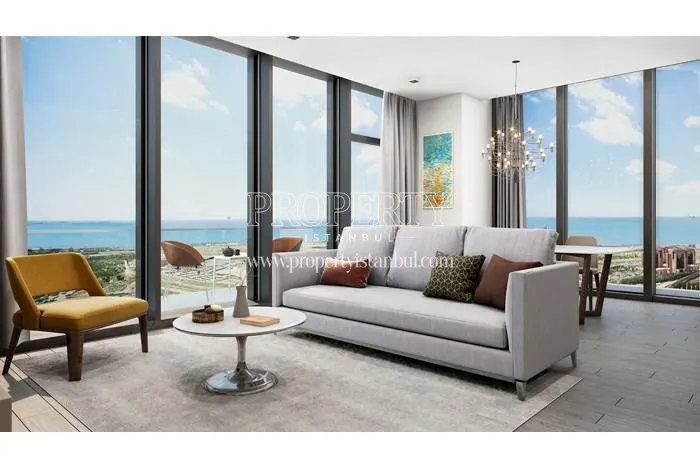 The living room with a sea view in Selenium Retro 9
