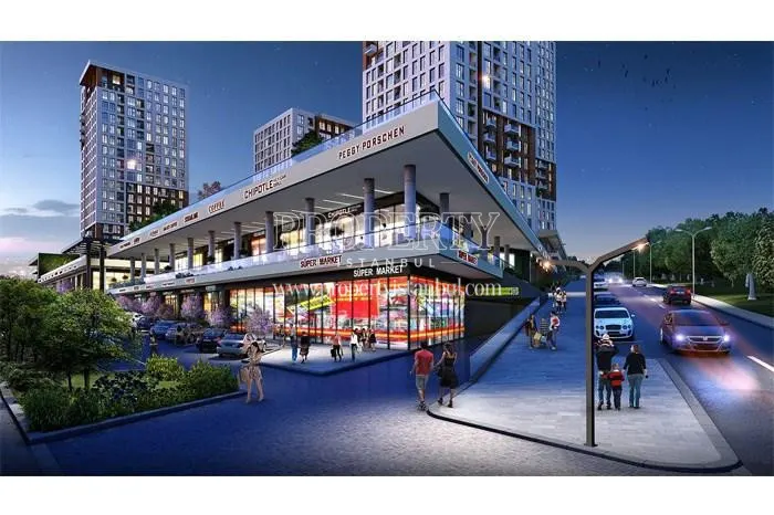 Shopping center under the residential blocks in Self Istanbul
