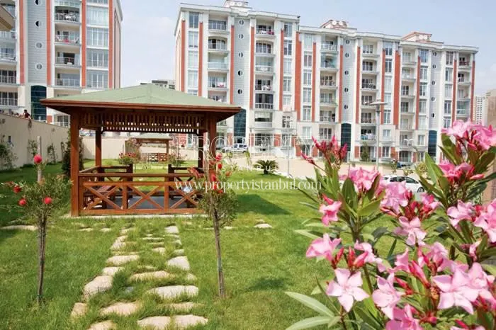 Wooden pergola in the Selin Evleri compound
